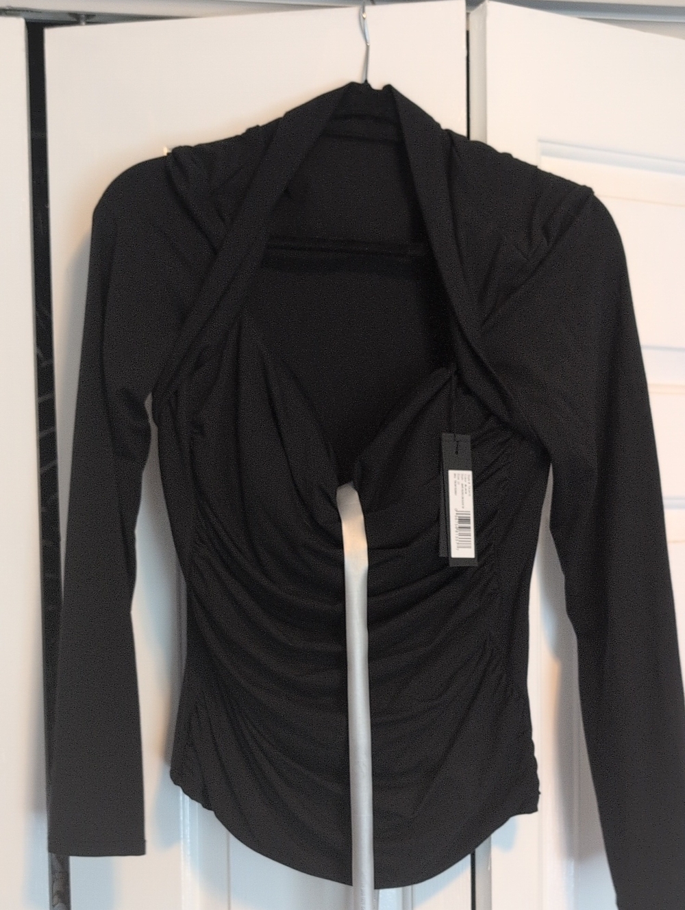 NWT TA3 Shapey Ruched Top Black Size 2X Corset Slimming Shapewear Longsleeve